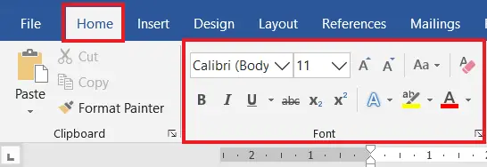 Font group for formatting text in Word