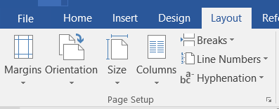 Page setup in MS-Word