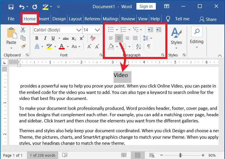 Paragraph Formatting group in MS-Word