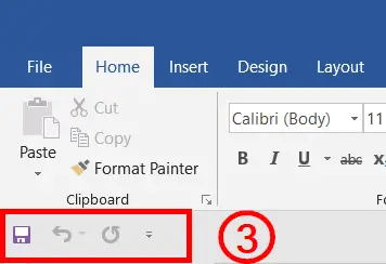 Customize Quick access toolbar Showing below the ribbon
