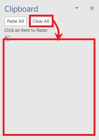 Clear all text from clipboard