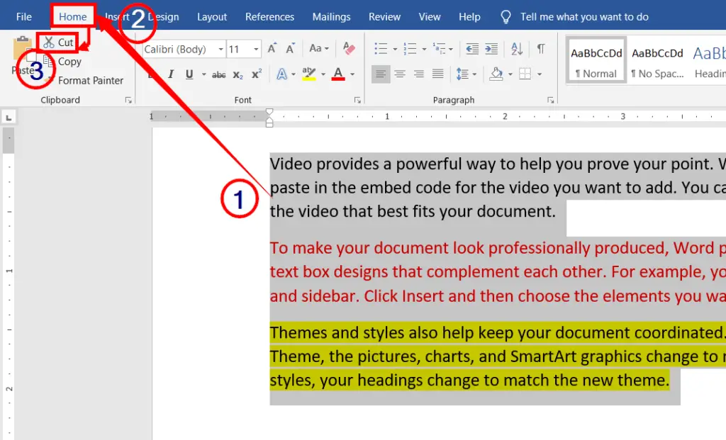 Cutting the contents | paste special in microsoft word