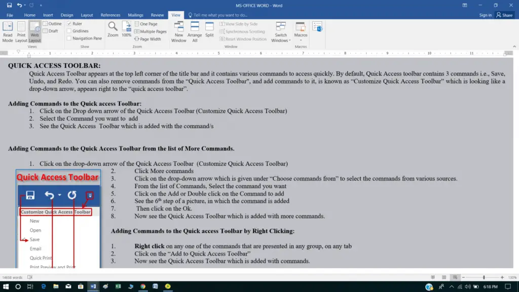 Web Layout in MS Word