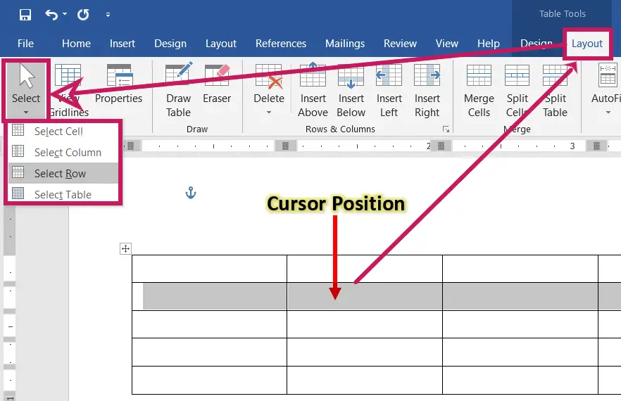 Ways to select a Table, Row, Column, or Cell |MS-Word|