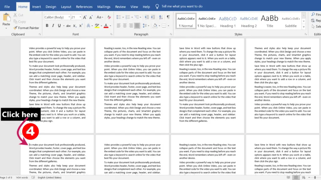Clicking for page break | Different Headers and Footers for Different Pages in MS-Word