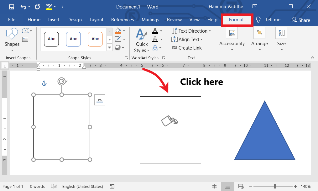 Creating a link between the text boxes or shapes in ms word