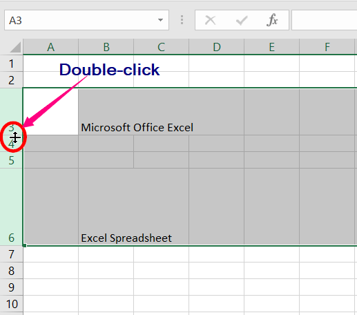 Changing the Row Height and Column Width​