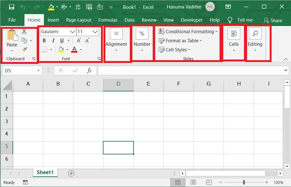 Groups in excel