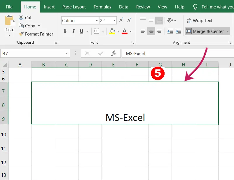 Merge and Center-in excel