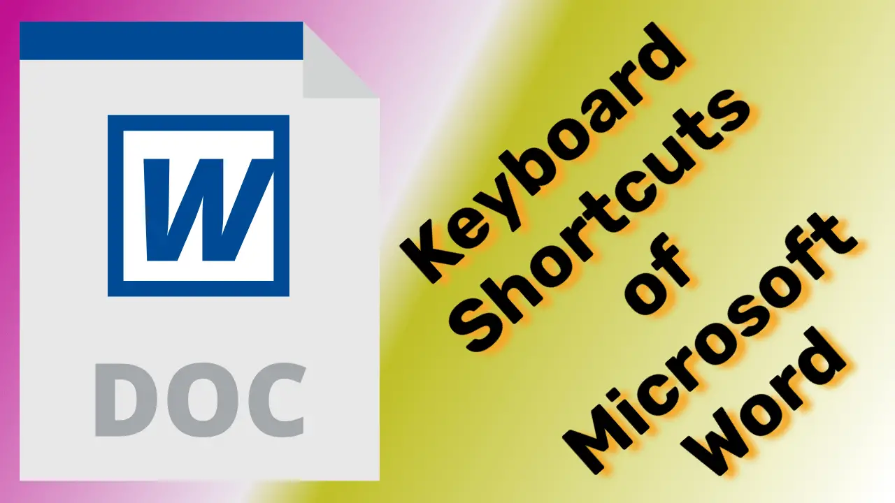 Most Shortcut keys of MS Word