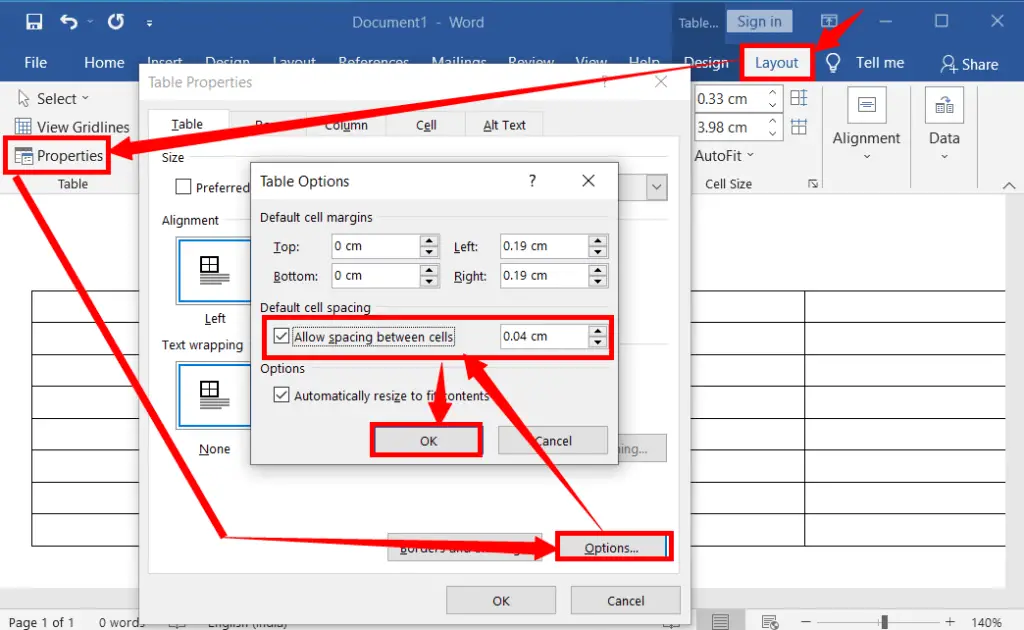 How to Add Space Between the Cells of a Table in Word