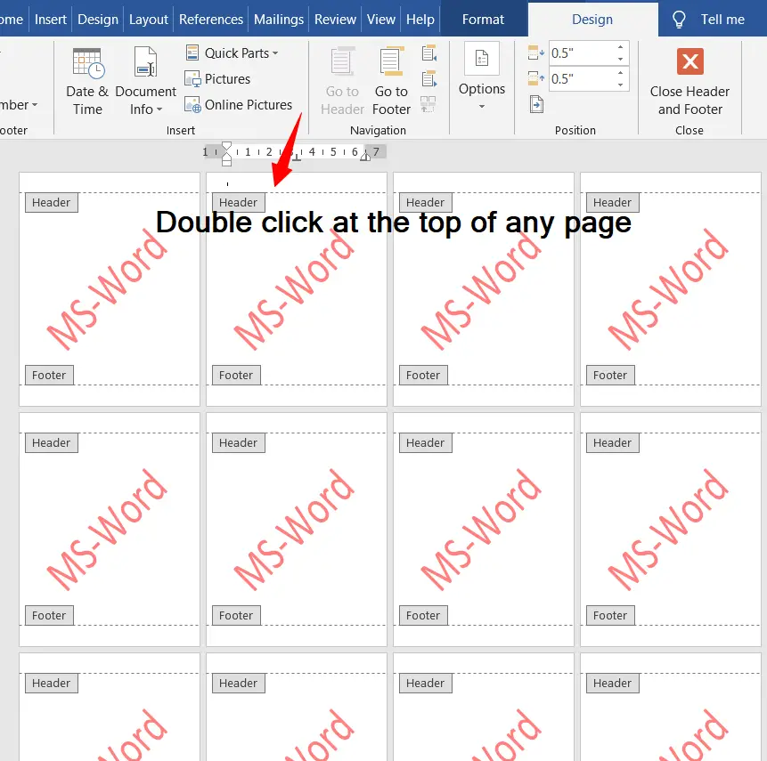 Accommodate Different Watermark for Different Pages in MS-Word: ​