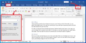 How to Find text using Navigation Pane in MS-Word
