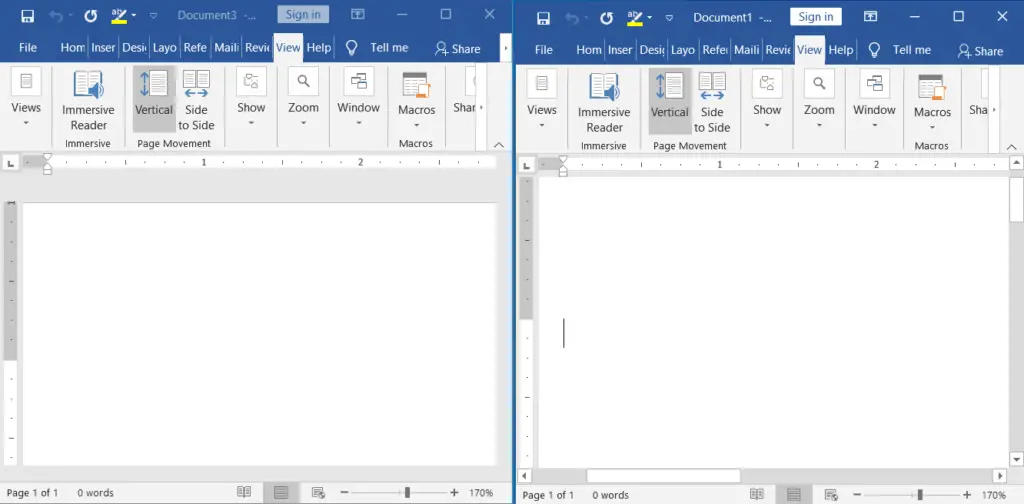 What is synchronous scrolling in ms word?