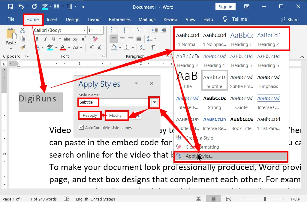 Heading Styles in MS-Word - 2022 1