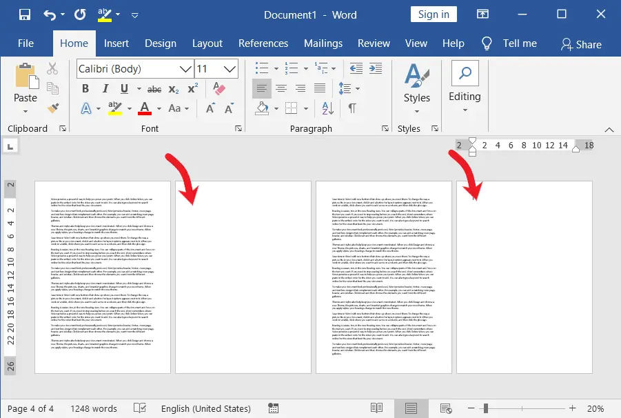 Delete a Blank Page in MS Word