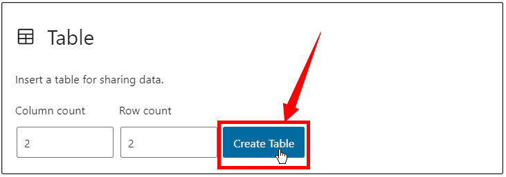 Create a Table in WordPress