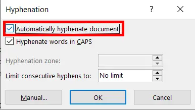 Automatically Hyphenate Document