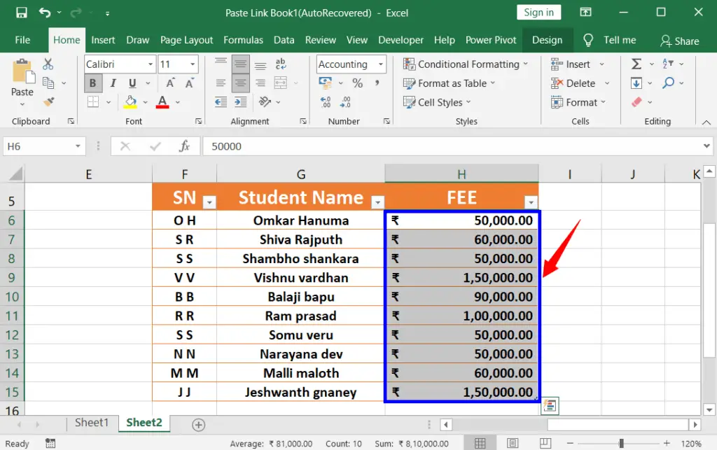 Currency number format in excel