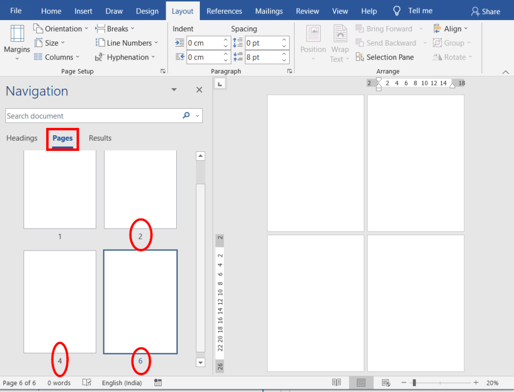 Even and Odd Page Section Breaks in MS Word