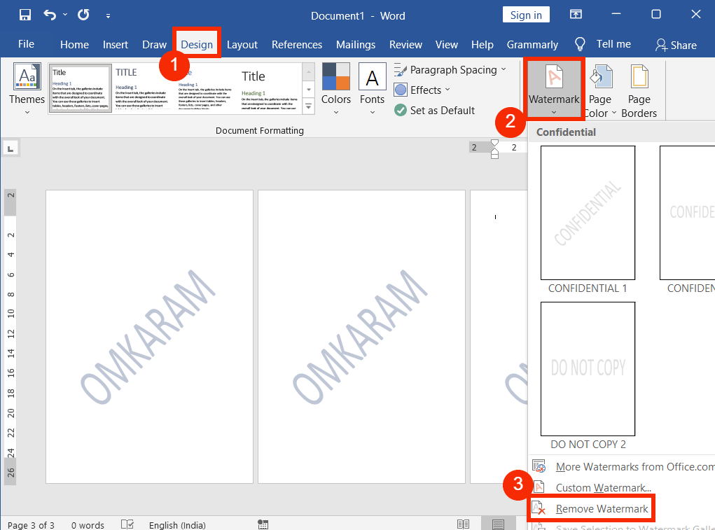 How to remove watermark in Word