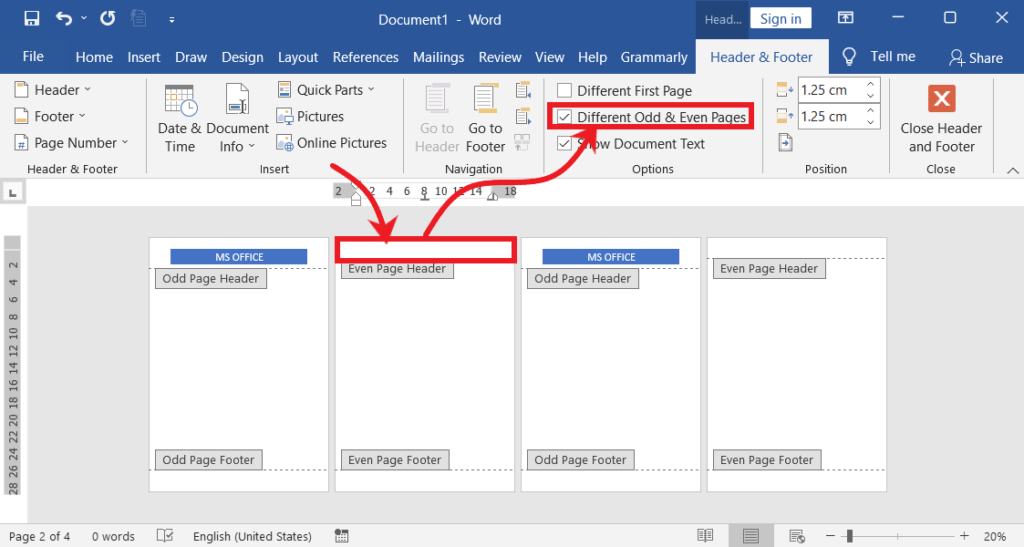 Remove the header from the second page in word