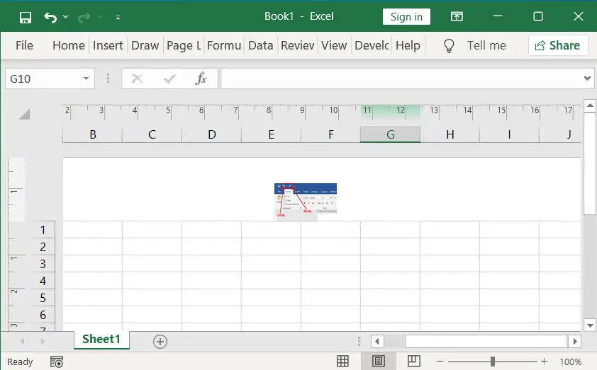 Insert picture to the header in excel