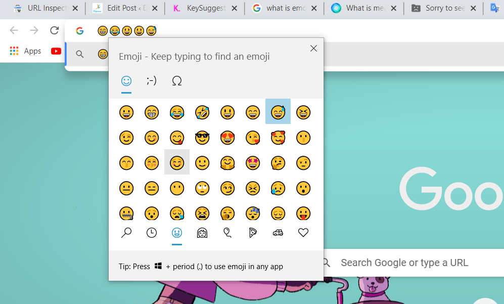 Emoji Keyboard Shortcuts for Windows Apps