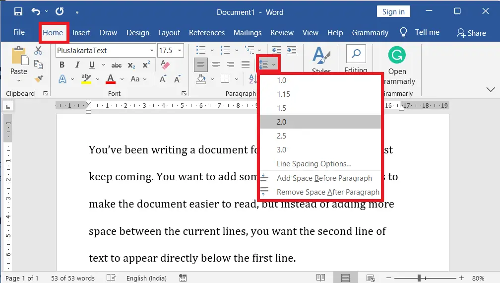 How to Add or Remove Double-Spacing in MS Word