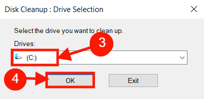 Select the Drive and click OK