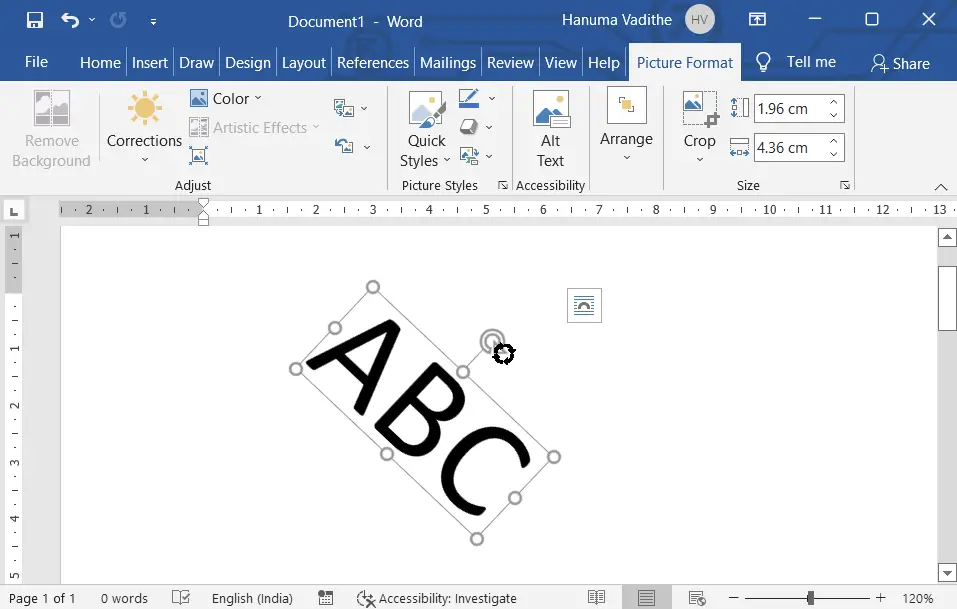 change text direction in Word
