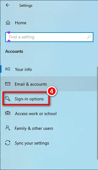 Select Sign-in Options